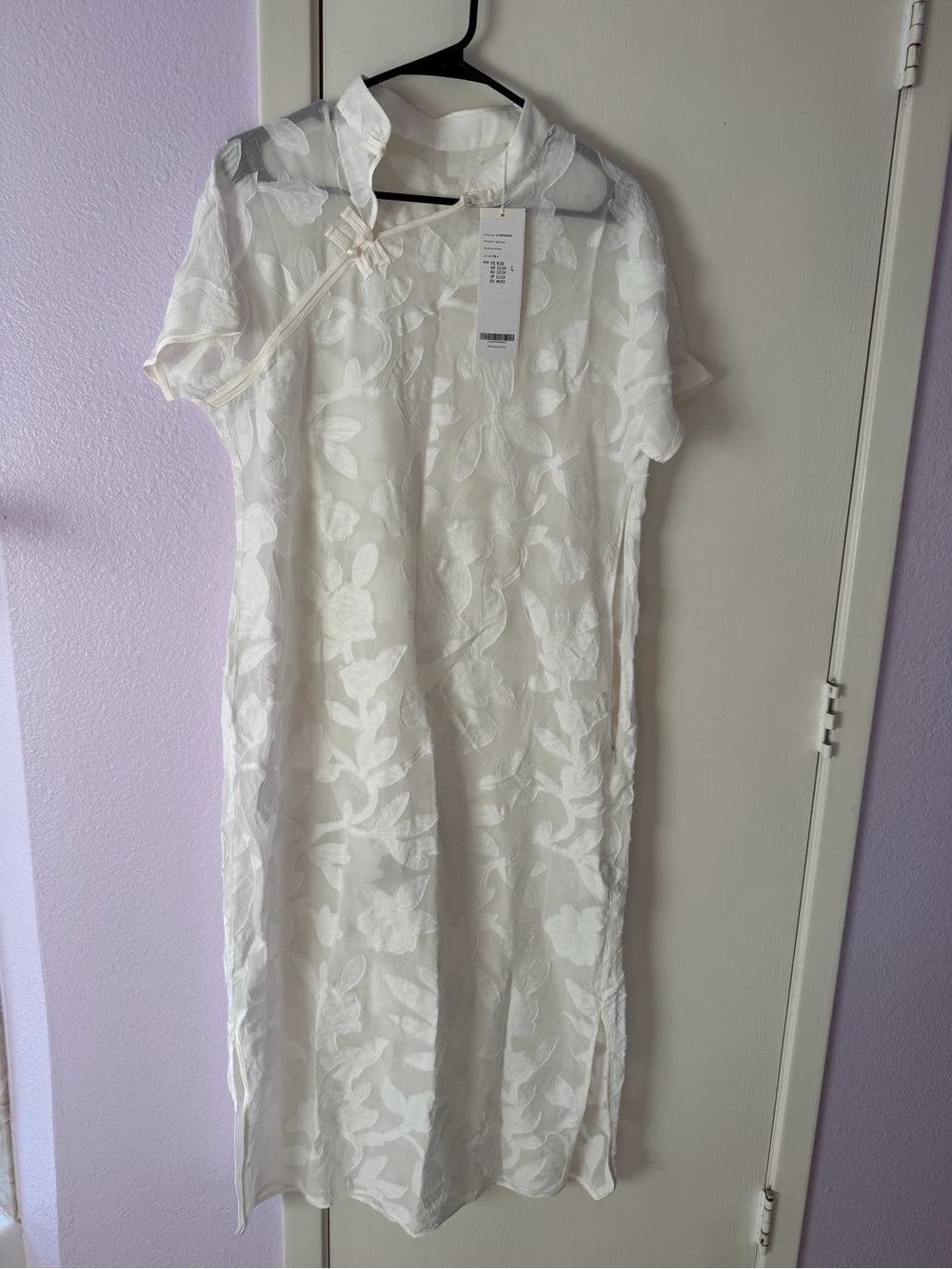 Goelia 8.5 Momme Mulberry Silk Floral Cheongsam Qipao Midi Dress